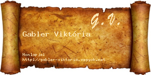 Gabler Viktória névjegykártya